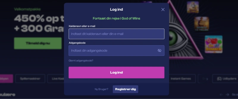 God of Wins Login